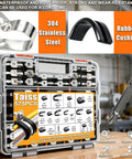 575 Piece Stainless Steel Cable Clamps Kit With Rubber Cushions And Screws Washers And Bit 12 Sizes P Clamp Set Ranging From Three Sixteenth Inch To Two Inch Heavy Duty Wire Clamps For Marine Auto Industrial Use Must Have For Any Project, featuring 304 stainless steel and rubber cushions display