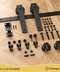 Sliding Barn Door Hardware Kit For Closet And Cabinet, 3 Foot Mini Track System With 36 Inch Track, Carbon Steel Frosted Black Finish