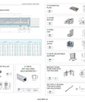 Guide image of Cantilever Sliding Gate Hardware Kit Medium Series Pad Mount with components layout and measurements.