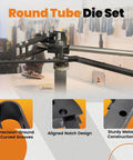 1-5/8 Inch Tubing Die Set For 120 Degree Bends, 5 Inch Radius Die Pair demonstrating precision-ground curved grooves