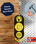 Magnetic Stud Finder With Battery-Free Design, Rare Earth Magnets, Finds Nails And Screws Behind Drywall, Built-In Rotating Level For Precise TV Mounts, Shelves, And Home Projects on wood and metal surface