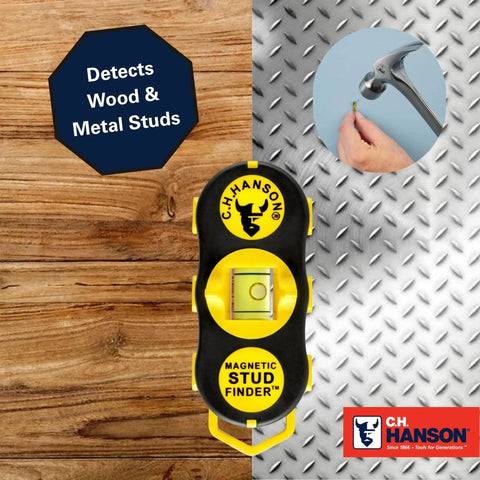 Magnetic Stud Finder With Battery-Free Design, Rare Earth Magnets, Finds Nails And Screws Behind Drywall, Built-In Rotating Level For Precise TV Mounts, Shelves, And Home Projects on wood and metal surface