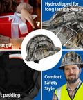 Full Brim HDPE Safety Hard Hat With 6 Point Ratchet Suspension OSHA Compliant Lightweight Built Tough Work Helmet For Men And Women Camouflage Black Gray Ideal For Construction Sites And Outdoor Projects.