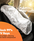 Baby Car Seat Sun Shade Cover Heat Protector Keeps Kid Cool On Every Ride UV Blocking Insulated Shade With Reflective Film Easy Install