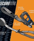 Beefy 4 Pack Ratchet Tie Down Straps One And One Quarter Inch By 16 Foot With Vinyl Double J Hooks for Truck Cargo Hauling