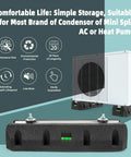 Beefy Heavy Duty Floor Mounting Base Pad for Mini Split Air Conditioners and Ductless Heat Pumps with isolator feet shown