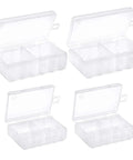 Four Battery Storage Boxes For AA And AAA Clear Snap Lid Organizer Set Each Holds Up To 12 Batteries Everyday Carry