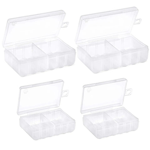 Four Battery Storage Boxes For AA And AAA Clear Snap Lid Organizer Set Each Holds Up To 12 Batteries Everyday Carry
