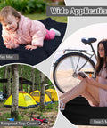 Waterproof Tent Footprint Ground Cloth Tarp 87 By 59 Inches Ultralight Floor Mat showing use as play, rainproof cover, beach mat