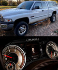 Front view of Dodge Ram 1994-2002 with dashboard showing Axle Disconnect Kit PSL400 For Dodge Ram 1994 To 2002 4x4 Front Axle Actuator Engagement System.