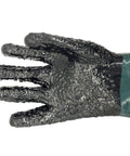Rugged Rubber Sandblasting Gloves For Abrasive Blasting, Long 23.6 Inch Cuffs With Cotton Lining, textured palm grip