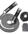 Weighted Jump Rope 1lb for Serious Cardio Training with TangleFree Ball Bearing Rapid Speed Skipping Rope, aluminum handle