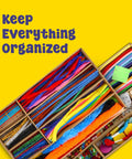DIY Arts And Crafts Starter Kit Mega Box With Pounds Of Craft Supplies For Kids Ages Four Through Twelve organized in compartments