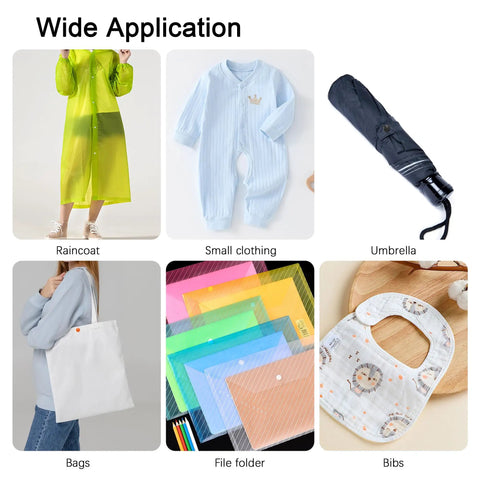 Complete Snap Button Kit With Pliers And Tools 360 T5 Plastic Snap Buttons showing application on raincoat, clothing, and bag