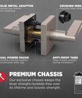 Halifax Interior Square Passage Door Handle Lever For Closet And Hallway Doors Reversible Nonlocking Gunmetal Finish