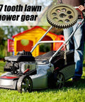Lawn mower with 47-tooth gear, showcasing power transmission component.