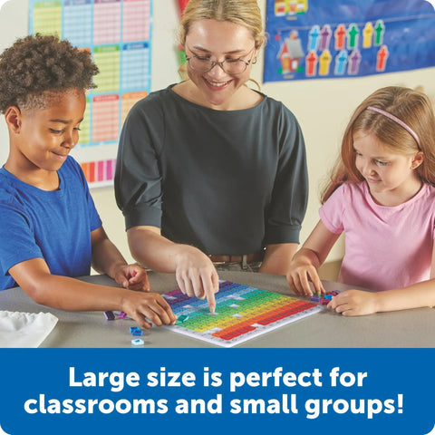 Teacher and students using Rainbow Multiplication Board For Kids Hands On Times Tables Chart Montessori Inspired Math Toy