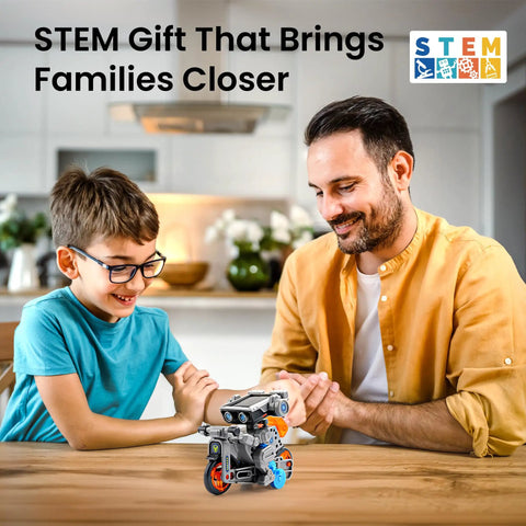 Solar Building Robot Kit 15 In 1 For Kids Ages 8 To 13 A Hands On STEM Gift That Feels Like Cool Tech Learn Solar Power Robotics Engineering And Introductory Coding With This Screen Free Build Kit, father and son building robot