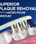 Next Level Battery Powered Electric Toothbrush With Durable Medium Bristles Eliminates Plaque And Keeps Your Brightest Smile On The Road Two Compact Handles Built For Daily Hustle To Support Healthy Oral Hygiene showcasing micro-pulse bristles for effective plaque removal.