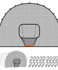 Batting Cage Door Net 9x13 Ft With Sock Style Baseball Net And 20 D Shape Carabiners For Pitching Machines Fits Batting Cages
