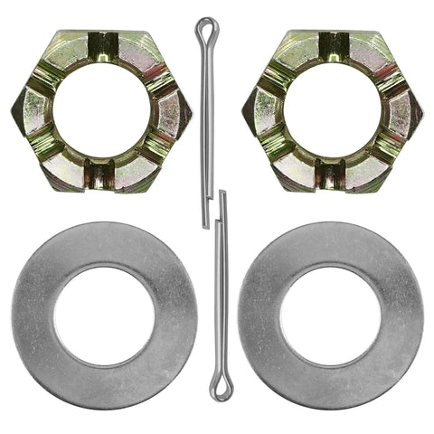 Premium Rock Solid Double Front Axle Castle Nut Kit With Reinforced Washer And Cotter Pin Bolt Right Up For Polaris Ranger 570 2014 To 2018 And Sportsman Models