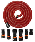 Ten Foot Vacuum Hose With Six Adapters For Dust Collection One And One Quarter Inch Diameter Fits Home And Workshop Vacuums And Powers