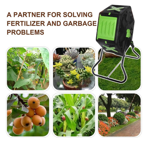 Compost Tumbler For Outdoor Garden Use With UV Proof Compact Barrel System Easy Assembly Kitchen Waste To Rich Soil