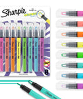 Clear View Highlighter Sticks With Chisel Tip, Assorted Fluorescent Colors, Eight Count for School Home and Office Use, packaging displayed