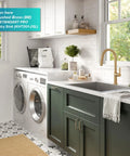 Game Changer Stainless Steel Pull Down Kitchen Faucet With Spot Free Brushed Finish and full range swivel spout in modern laundry setting.