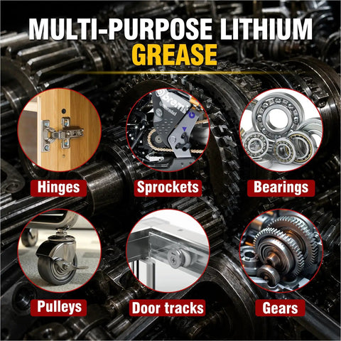 Heavy Duty Lithium Grease With Built In Brush For Hinges Bearings Gears And Track Rails Keeps Parts Quiet Reduces Wear And Friction