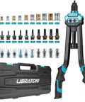 16 Inch Rivet Nut Tool Set With Hand Rivet Nut Gun with 110 Rivet Nuts, 11 Interchangeable Mandrels, and Carrying Case