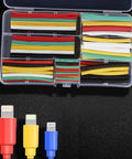 140 Pcs Heat Shrink Tubing Assortment Kit for Electrical Wires in transparent box, colorful tubing sections
