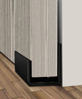 Installed 2 Pack Solid U Shaped Guide Wheel Set With Flush Flat Bottom For Sliding Doors And Cupboards, Matte Black Finish