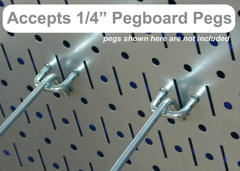 Close-up of Extra Sturdy Galvanized Pegboard Tool Board Panel 16 By 32 Inches Horizontal Mount accepting 1/4 inch pegs