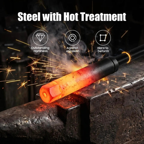 Milling Machine Draw Bar With 7/16 Inch Thread, Beefy Heavy Duty R8 Pull Rod For Bridgeport Style Mills, Overall Drawbar, High Concentricity And Rigidity, Durable Steel Build For Reliable Tool Holding And Long Life. steel heat-treated draw bar on an anvil