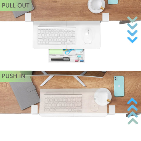 Under Desk Keyboard Tray With Clamp On Mount 19.7 By 11.81 Inches Space Saving Pull Out Keyboard Drawer For Home Office