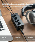 SK01 Portable Headphone Amplifier With Built In EQ And Preamp Bass Midrange Treble Tone Control And Loudness Class A Analog Amp