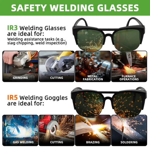 Heavy Duty Welding Safety Glasses With Ir Shade 3.0 Lens And Ansi Z87 Certified Impact Guard For Grinding Cutting And Warehouse Jobs Straight Up Built To Shield Your Peepers From Hot Sparks On The Daily Hustle