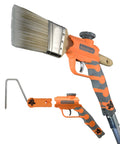 Revolver 2in1 Paint Brush Extender And Roller Holder For High Ceilings And Corners, showing brush attachment, 360 degree reach