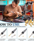 Person using 3D printer with 50 Pack M3 Heat Set Threaded Inserts Knurled Flange T Nuts Brass For Plastic And 3D Printing tutorial.