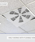 Square 24x24 Office Vent Cover 4 Pack, Adjustable Ceiling Air Deflector For 24x24 Vents, installed on ceiling