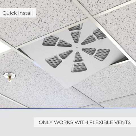 Square 24x24 Office Vent Cover 4 Pack, Adjustable Ceiling Air Deflector For 24x24 Vents, installed on ceiling