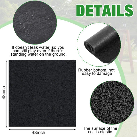Heavy Duty Playground Rubber Mat 48 By 48 Inches Non Slip Outdoor Safety Pad texture and water resistance details