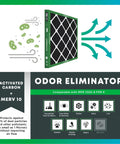 16x25x1 Air Filter MERV 10 Odor And Allergy Defense With Activated Carbon For Home HVAC Replacement diagram and features