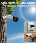 100 Percent Wireless Solar Powered Outdoor Security Cameras With 2K Color Night Vision 2 Way Talk And Spotlight