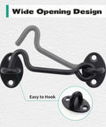 Four Inch Hook And Eye Door Latch Tough As Nails Heavy Duty Stainless Steel Black Finish