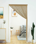 Beaded Curtain For Doorway With Tassels And Beads Hanging Fringe Boho Hippie Room Divider Privacy Decor 39 By 79 Inch 100 By 200 Cm Easy Install Eco Friendly Polyester Light Coffee installed in doorway