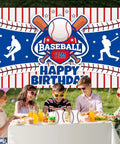Children enjoying a baseball-themed birthday party with decorations and snacks, featuring Baseball Theme Party Favor Bags With Handle, 12 Pack Kraft Paper Goodie Bags For Game Day And Birthday Parties, Eco Friendly Ink, Durable Premium Quality, Perfect For Snacks And Small Treats.