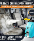 Heavy Duty Steam Rig Knocks Grease And Stuck On Dirt Right Off 2500W High Temp High Pressure Steam Washer For Kitchen Auto Detailing And Shop Floors Includes Blue Microfiber Cleaning Pad cleaning car seats with steam.