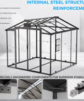 Internal structure of Heavy Duty Galvanized Steel Outdoor Storage Shed With Lockable Door And Wide Double Doors, rust resistant features